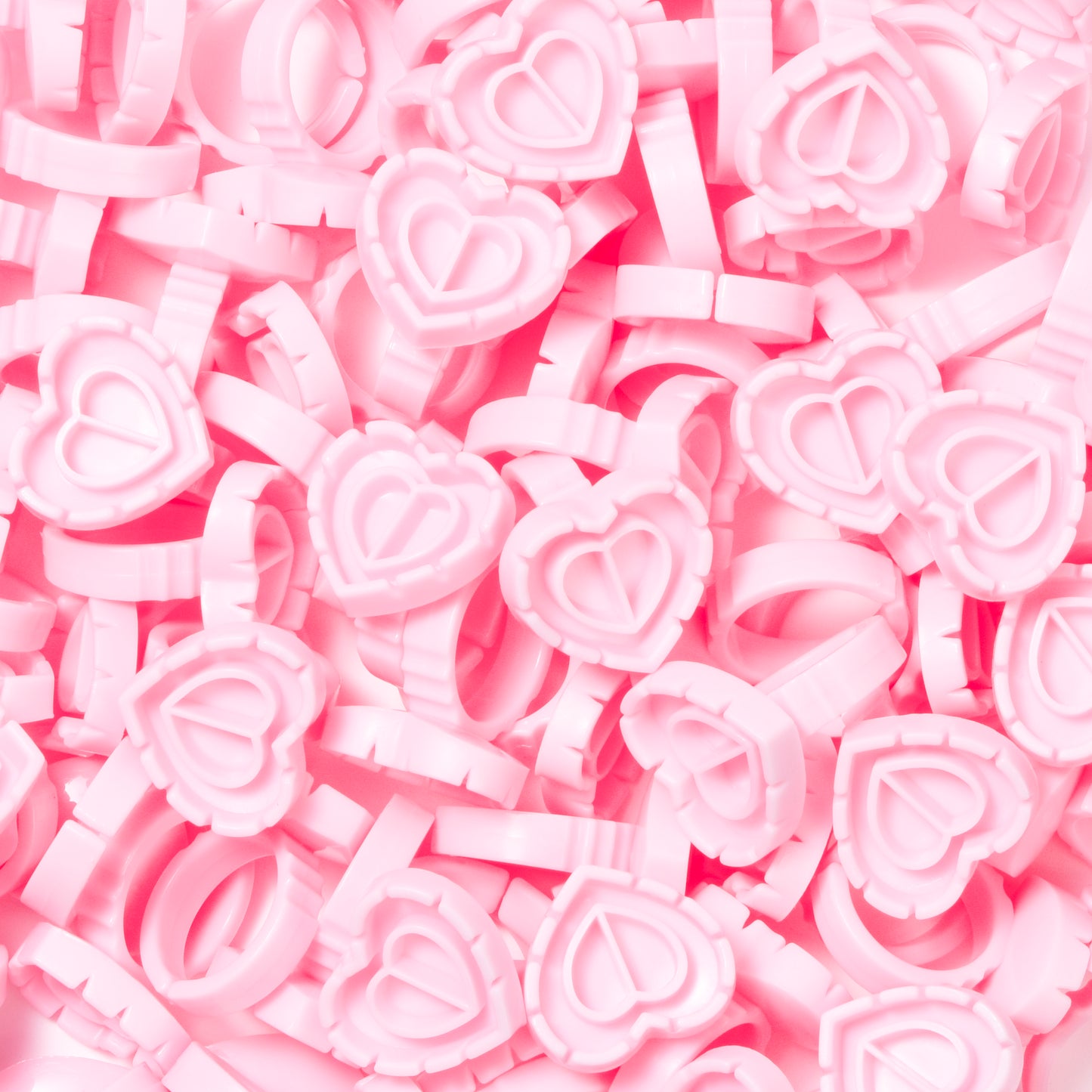Heart glue rings close-up