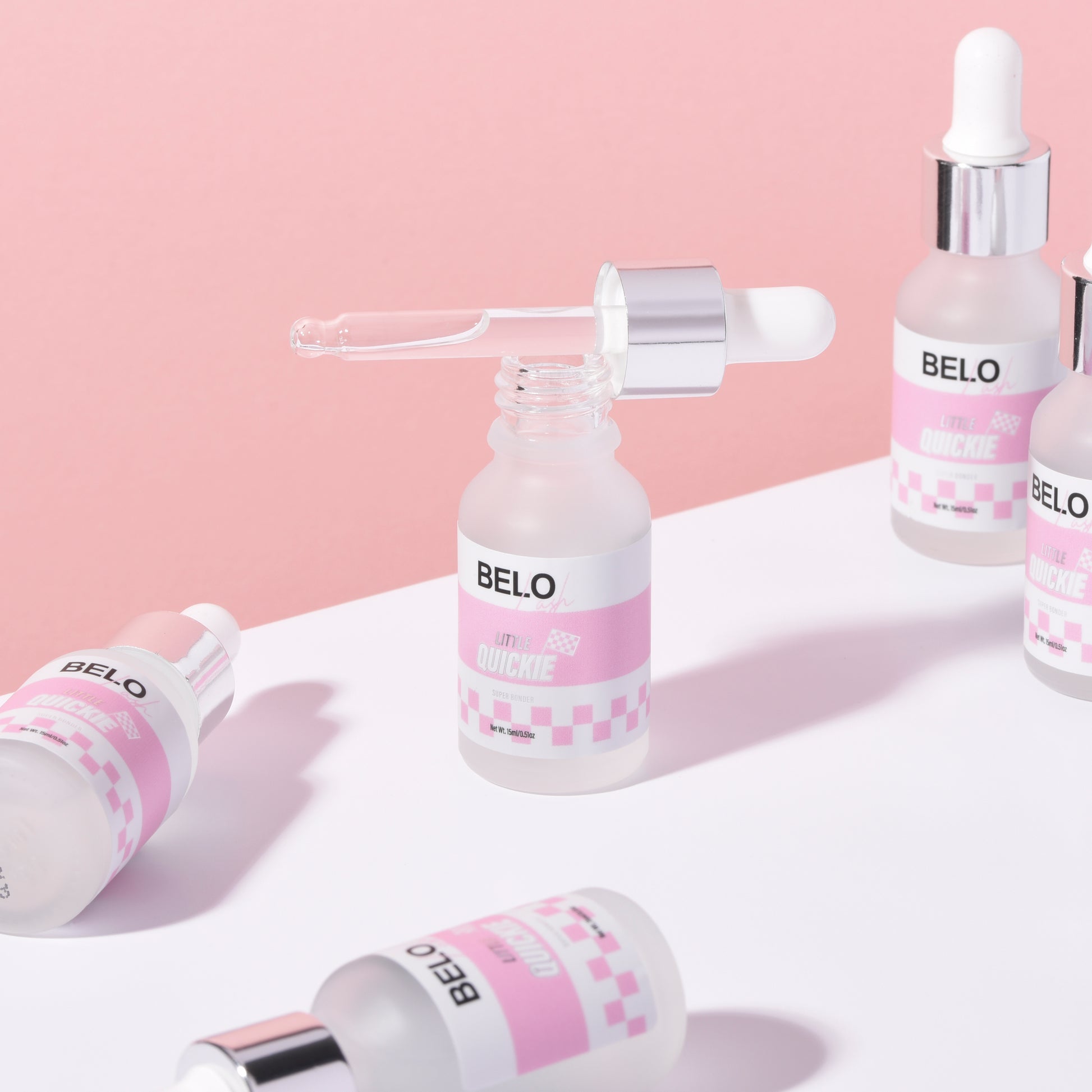 Little Quickie Superbonder by Belo Lash for enhanced lash extension retention, ensuring longer-lasting lashes.