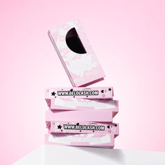 Lash extension trays by Belo Lash featuring different styles and lengths for professional lash artists to create custom looks.
